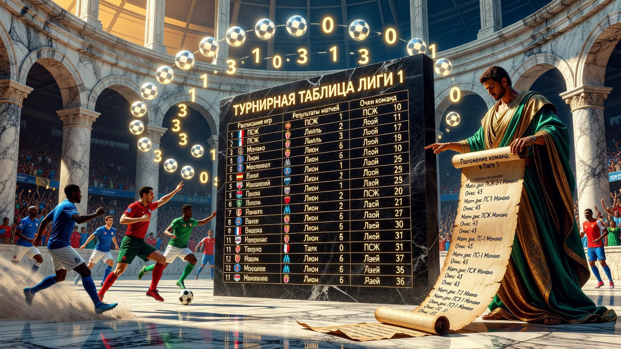 Турнирная таблица Лиги 1: расписание игр, результаты матчей и очки команд