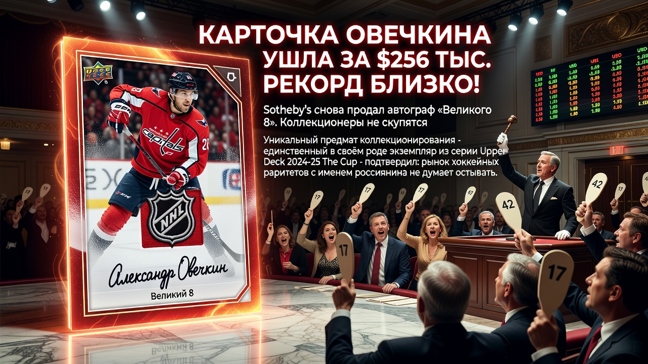 Карточка Овечкина ушла за $256 тыс. Рекорд близко!